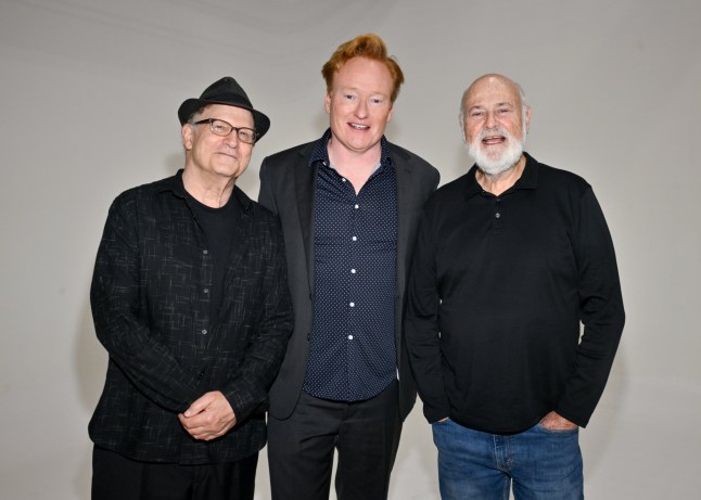 Albert Brooks, Conan O'Brien and Rob Reiner at the HBO | Max Emmy Nominee Celebration held at NYA East on August 11, 2024 in Los Angeles, California. (Photo by Michael Buckner/Variety via Getty Images)