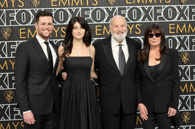 Jake Reiner, Romy Reiner, Rob Reiner, and Michele Reiner attend the 75th Primetime Emmy Awards at Peacock Theater on January 15, 2024 in Los Angeles, California.
