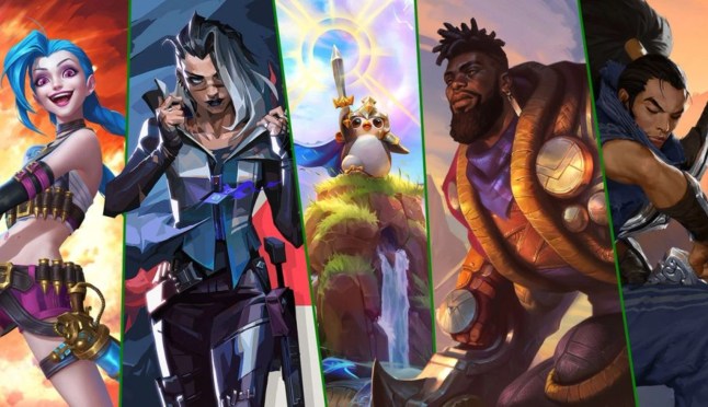 League of Legends characters including Jinx