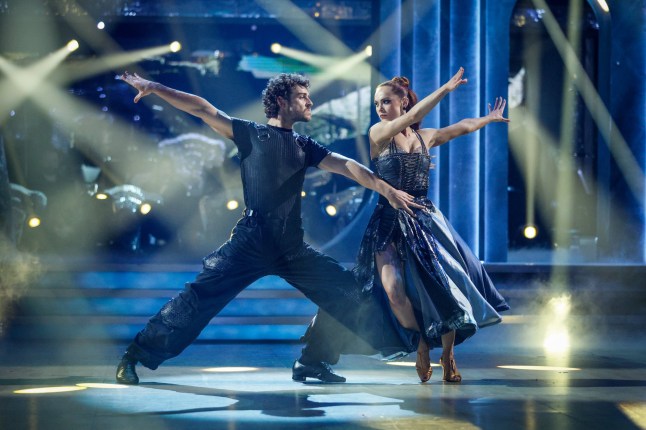 For use in UK, Ireland or Benelux countries only BBC handout photo of George Clarke and Alexis Warr during the live show on BBC1's Strictly Come Dancing. Picture date: Saturday December 20, 2025. PA Photo. Photo credit should read: Guy Levy/BBC/PA Wire NOTE TO EDITORS: Not for use more than 21 days after issue. You may use this picture without charge only for the purpose of publicising or reporting on current BBC programming, personnel or other BBC output or activity within 21 days of issue. Any use after that time MUST be cleared through BBC Picture Publicity. Please credit the image to the BBC and any named photographer or independent programme maker, as described in the caption.