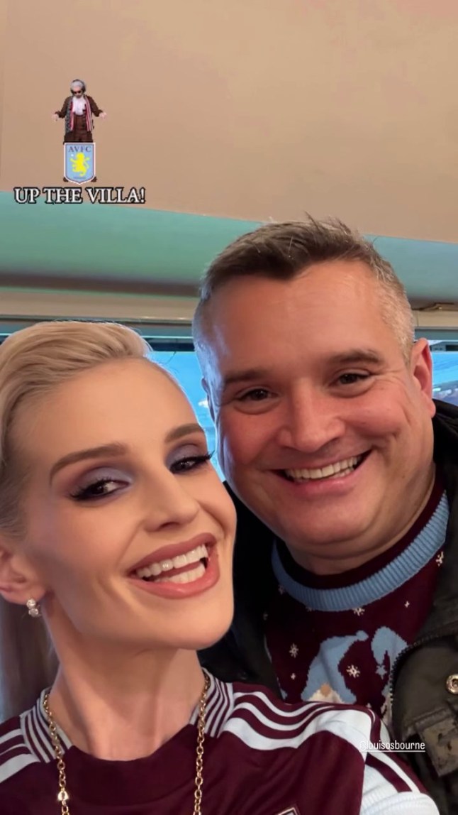 Kelly Osbourne with her brother Louis at Aston Villa v Manchester United On my way to go watch Baby Sidney be the mascot for @avfcofficial this is such a proud moment for me! #UpTheVilla