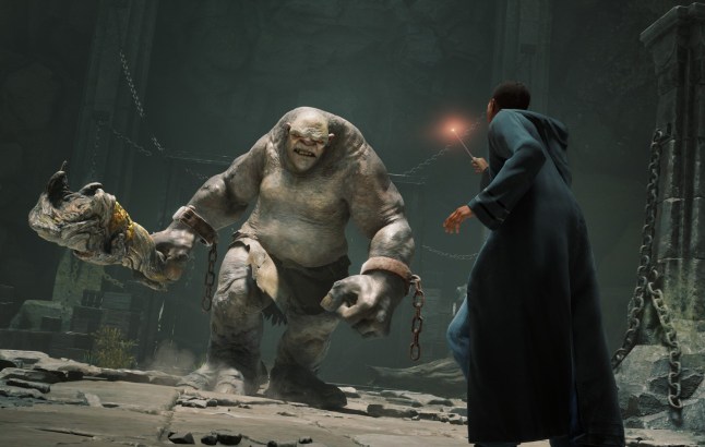 Facing a troll in Hogwarts Legacy