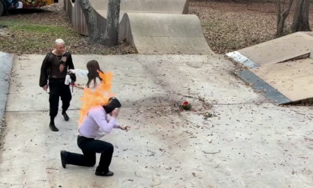 Wrestling star sets his own brother on fire in 'proposal gone wrong'