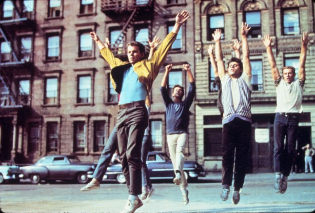Editorial use only Mandatory Credit: Photo by Snap/Shutterstock (390875ml) FILM STILLS OF 'WEST SIDE STORY' WITH 1961, DANCING, DANCING MEN, ENSEMBLE, RUSS TAMBLYN, ROBERT WISE, MUSICAL, JUMPING, CITY SCAPE, THEATRE IN 1961 VARIOUS