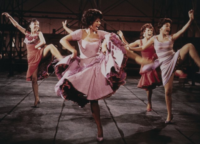 No Merchandising. Editorial Use Only. No Book Cover Usage Mandatory Credit: Photo by Glasshouse Images/Shutterstock (4599185a) Dance Scene, on-set of the Film, 'West Side Story', 1961 VARIOUS