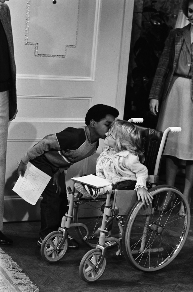 DIFF'RENT STROKES -- "Count Your Blessings" Episode 10 -- Pictured: (l-r) Gary Coleman as Arnold Jackson, Melanie Watson as Kathy Gordon -- Photo by: Frank Carroll/NBC/NBCU Photo Bank